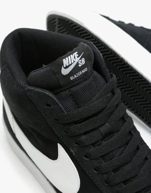 Nike SB Zoom Blazer Mid Skate Shoes - Black/White-White-White -Nike 001102615 3