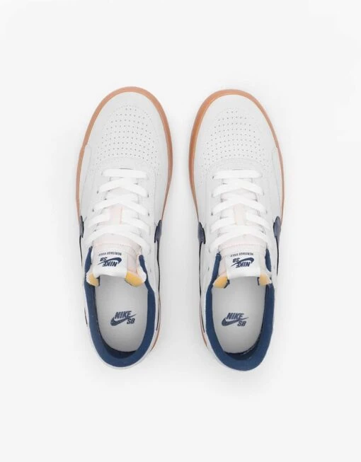 Nike SB Heritage Vulc Skate Shoes - Summit White/Navy-White-Gum Light Brown -Nike 001108801 5