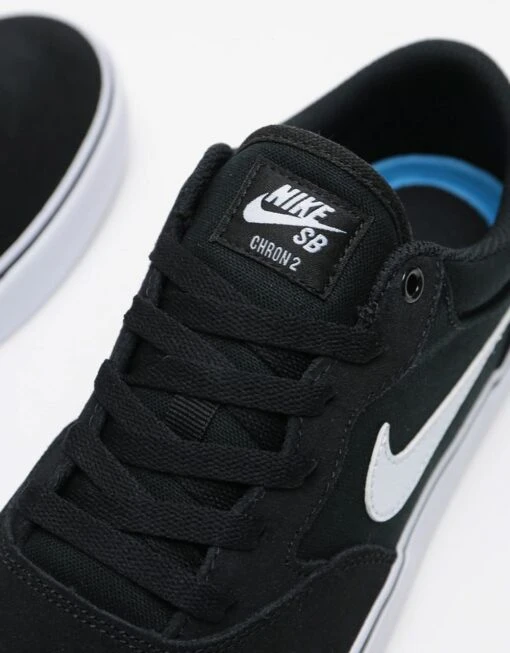 Nike SB Chron 2 Skate Shoes - Black/White-Black -Nike 001119096 3