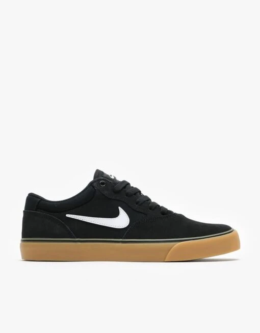 Nike SB Chron 2 Skate Shoes - Black/White-Black-Gum Light Brown -Nike 001119097