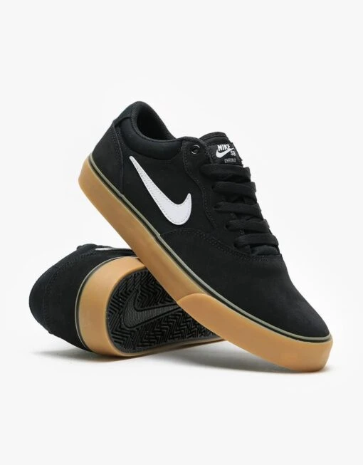 Nike SB Chron 2 Skate Shoes - Black/White-Black-Gum Light Brown -Nike 001119097 6