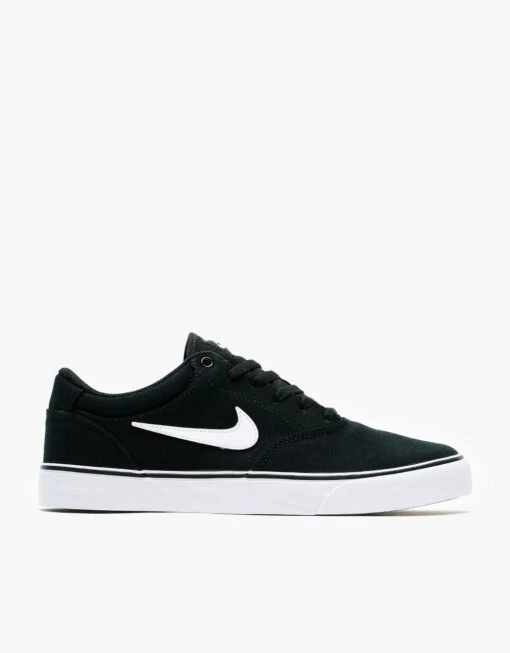 Nike SB Chron 2 Canvas Skate Shoes - Black/White-Black -Nike 001119100