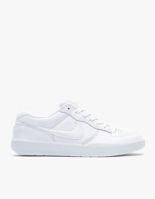 Nike SB Force 58 Premium Leather Skate Shoes - White/White-White-White -Nike 001124021