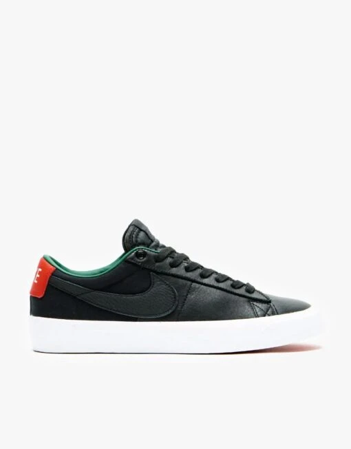 Nike SB Zoom Blazer Low Pro GT Premium Skate Shoes - Black/Black-Varsity Red-Fir -Nike 001130219