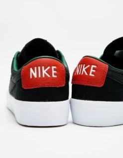 Nike SB Zoom Blazer Low Pro GT Premium Skate Shoes - Black/Black-Varsity Red-Fir -Nike 001130219 6