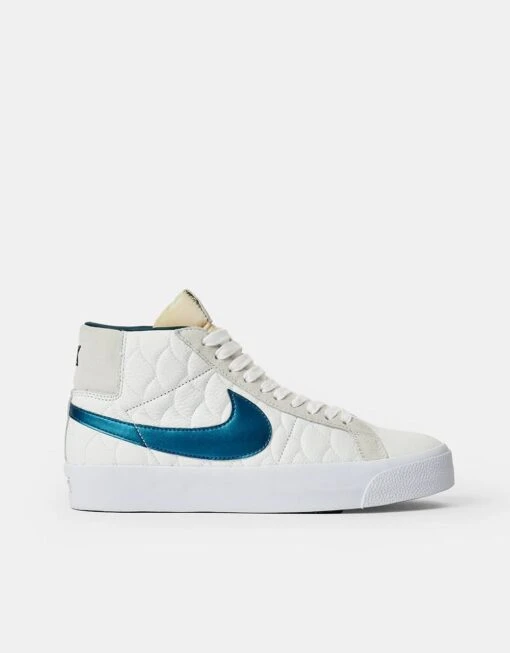 Nike SB Zoom Blazer Mid Skate Shoes - Summit White/Nightshade-White -Nike 001140489