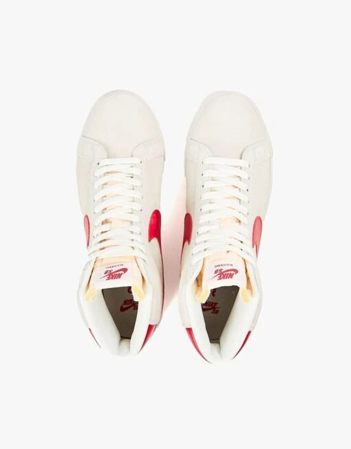 Nike SB Zoom Blazer Mid Skate Shoes - Summit White/University Red-Summit White -Nike 001140490 5