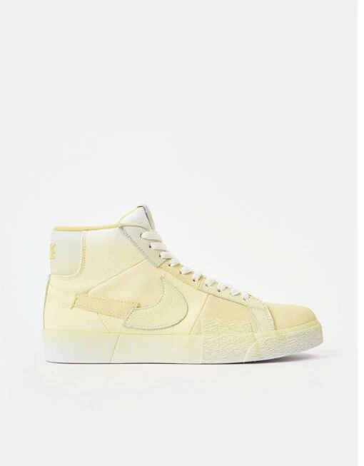 Nike SB Zoom Blazer Mid Premium Skate Shoes - Lemon Wash/Lemon Wash-Lemon Wash-White -Nike 001140504