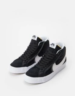 Nike SB Zoom Blazer Mid Premium Plus Skate Shoes - Black/White -Nike 001144545 3