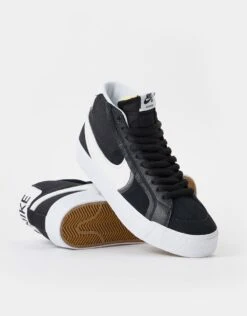 Nike SB Zoom Blazer Mid Premium Plus Skate Shoes - Black/White -Nike 001144545 4