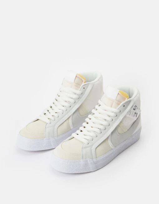 Nike SB Zoom Blazer Mid Premium Plus Skate Shoes - Summit White/Summit White -Nike 001144547 3