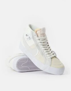 Nike SB Zoom Blazer Mid Premium Plus Skate Shoes - Summit White/Summit White -Nike 001144547 4