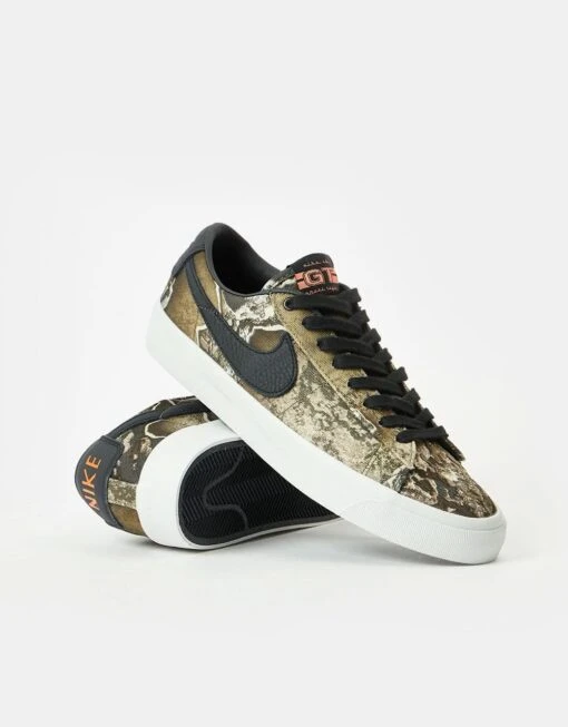 Nike SB Blazer Low Pro GT Premium Skate Shoes - Black/Safety Orange-Black-Photon Dust -Nike 001144550 4