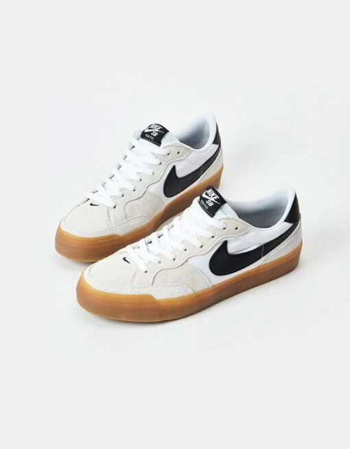 Nike SB Pogo Skate Shoes - White/Black-White-Gum Light Brown -Nike 001144563 7