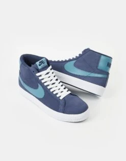 Nike SB Zoom Blazer Mid Skate Shoes - Midnight Navy/Noise Aqua-Midnight Navy -Nike 001149106 3