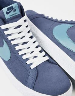 Nike SB Zoom Blazer Mid Skate Shoes - Midnight Navy/Noise Aqua-Midnight Navy -Nike 001149106 4