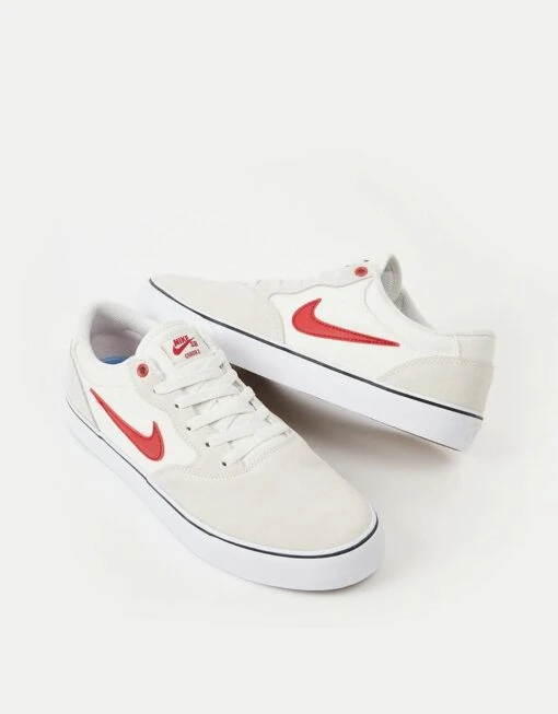 Nike SB Chron 2 Skate Shoes - Summit White/University Red-Phantom -Nike 001149110 3