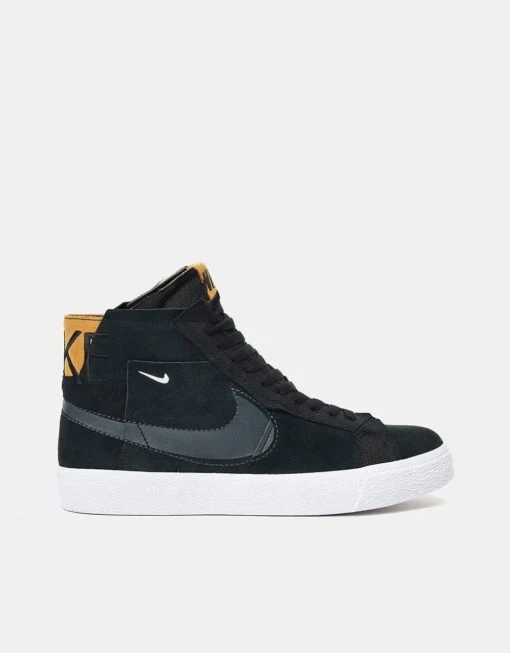 Nike SB Zoom Blazer Mid Premium Skate Shoes - Black/Anthracite-Black-White -Nike 001151299