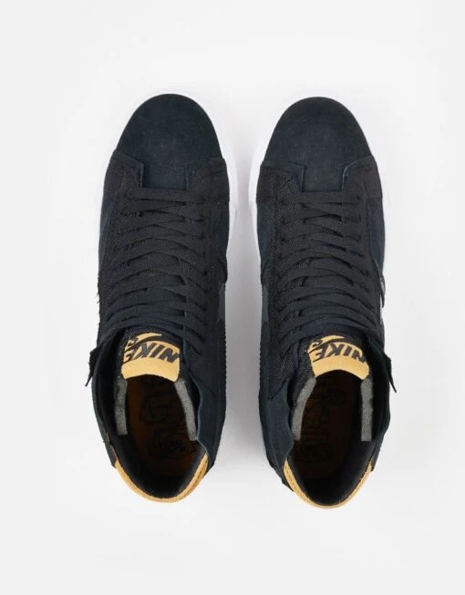 Nike SB Zoom Blazer Mid Premium Skate Shoes - Black/Anthracite-Black-White -Nike 001151299 4