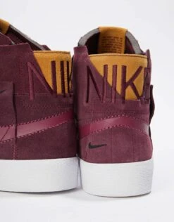 Nike SB Zoom Blazer Mid Premium Skate Shoes - Night Maroon/Rosewood-Night Maroon-White -Nike 001151300 5