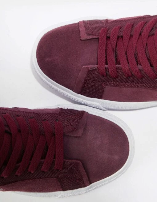 Nike SB Zoom Blazer Mid Premium Skate Shoes - Night Maroon/Rosewood-Night Maroon-White -Nike 001151300 7