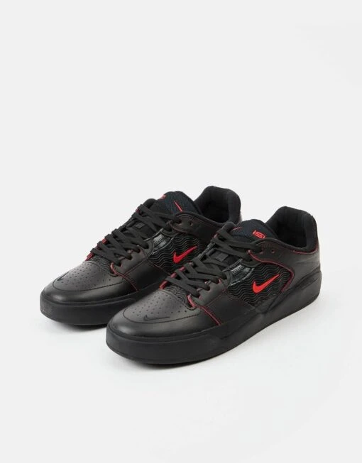 Nike SB Ishod Premium Skate Shoes - Black/University Red-Black-Black -Nike 001151305 2