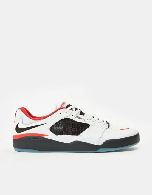 Nike SB Ishod Premium Skate Shoes - White/Black-University Red-Black -Nike 001151306