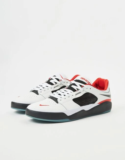 Nike SB Ishod Premium Skate Shoes - White/Black-University Red-Black -Nike 001151306 1