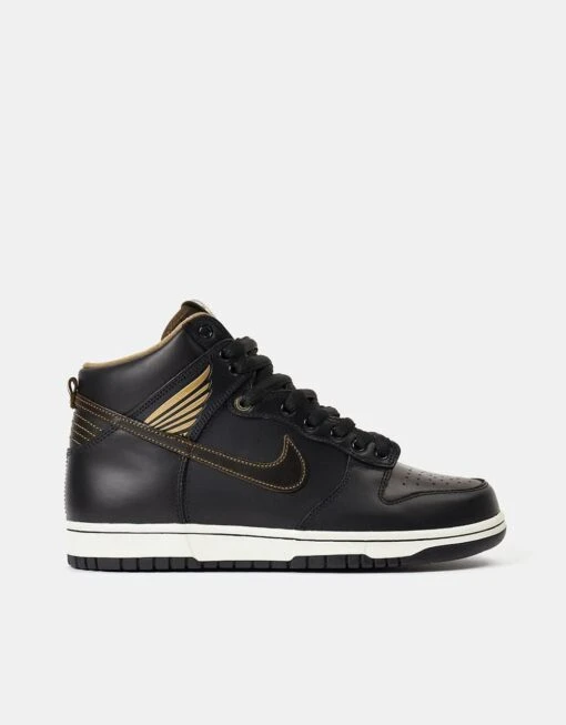 Nike SB 'Pawnshop' Dunk High OG QS Skate Shoes - Black/Black-Metallic Gold -Nike 001152664