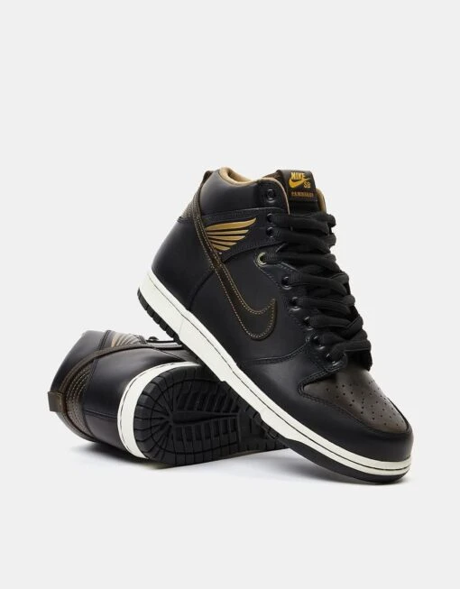 Nike SB 'Pawnshop' Dunk High OG QS Skate Shoes - Black/Black-Metallic Gold -Nike 001152664 5