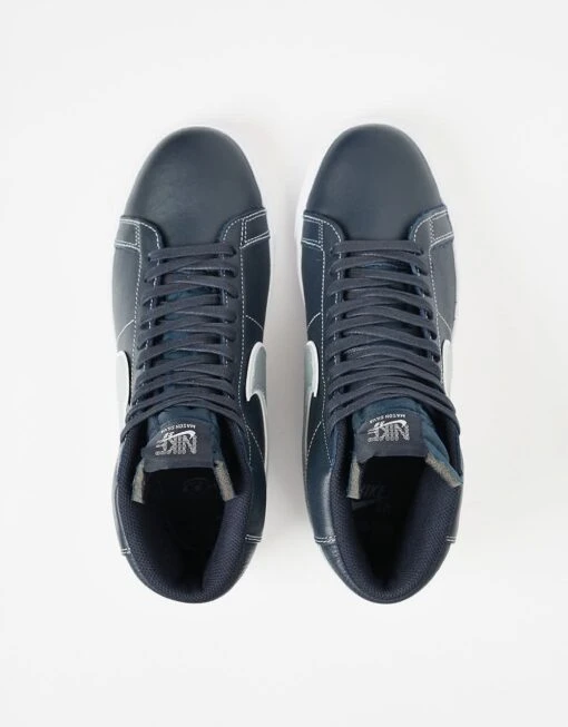 Nike SB 'Mason Silva' Zoom Blazer Mid QS Skate Shoes - Blackened Blue/Wolf Grey-Blackened -Nike 001156052 2