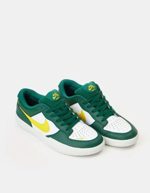 Nike SB Force 58 Premium Leather Skate Shoes - Gorge Green/Tour Yellow-White-Gorge Green-Summit White -Nike 001160410 1