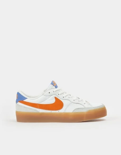 Nike SB Zoom Pogo Plus Premium Skate Shoes - Summit White/Brt Mandarin-Lt Silver-Polar-Gum Yellow-White -Nike 001160416