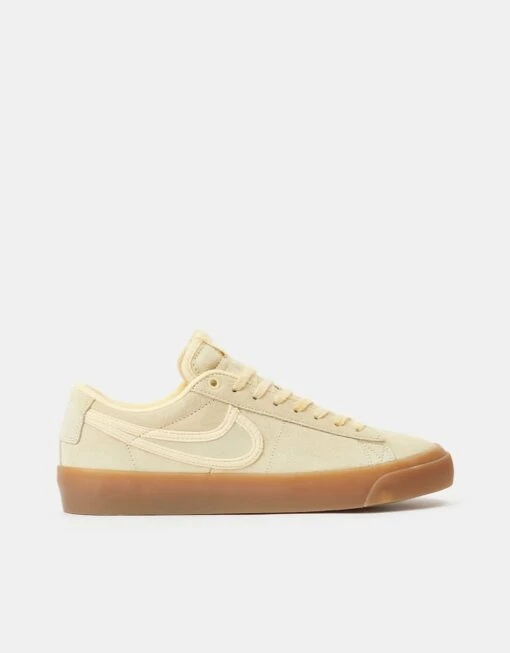 Nike SB Blazer Low Pro GT Premium Skate Shoes - Pale Vanilla/Pale Vanilla-Pale Vanilla-Summit White-Gum Lt Brown -Nike 001160417