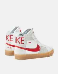 Nike SB Zoom Blazer Mid Premium Skate Shoes - Summit White/Univ Red-Pure Platinum-Summit White-Gum Yellow -Nike 001160418 6