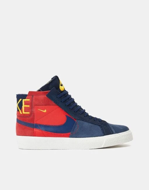 Nike SB Zoom Blazer Mid Premium Skate Shoes - Univ Red/Midnight Navy-Univ Gold-Summit White-Black -Nike 001160419