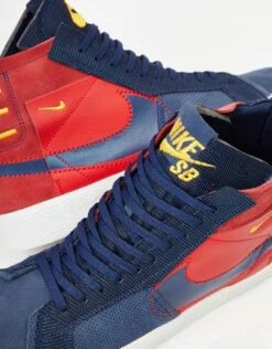 Nike SB Zoom Blazer Mid Premium Skate Shoes - Univ Red/Midnight Navy-Univ Gold-Summit White-Black -Nike 001160419 3