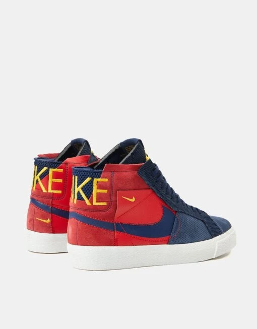 Nike SB Zoom Blazer Mid Premium Skate Shoes - Univ Red/Midnight Navy-Univ Gold-Summit White-Black -Nike 001160419 8