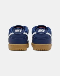 Nike SB Dunk Low Pro ISO Skate Shoes - Navy/White-Navy-Gum Lt Brown-Midnight Navy-Safety Orange -Nike 001163707 3