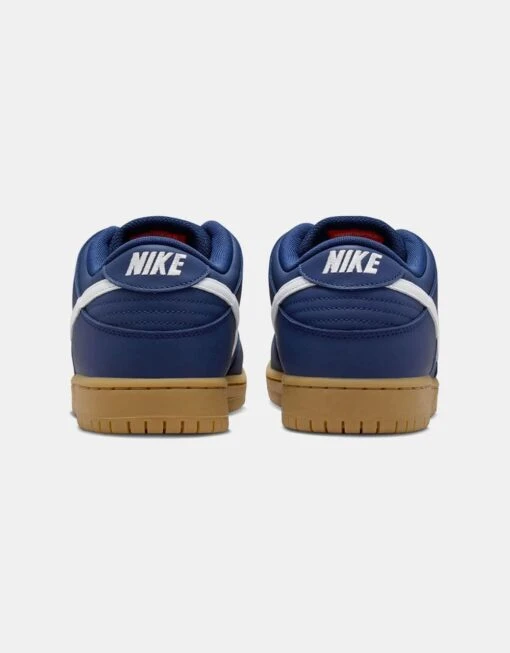 Nike SB Dunk Low Pro ISO Skate Shoes - Navy/White-Navy-Gum Lt Brown-Midnight Navy-Safety Orange -Nike 001163707 3