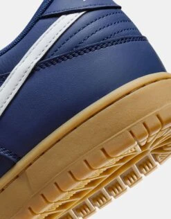 Nike SB Dunk Low Pro ISO Skate Shoes - Navy/White-Navy-Gum Lt Brown-Midnight Navy-Safety Orange -Nike 001163707 4