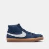 Nike SB Zoom Blazer Mid ISO Skate Shoes - Navy/White-Navy-Gum Lt Brown-Midnight Navy-Safety Orange -Nike 001163708