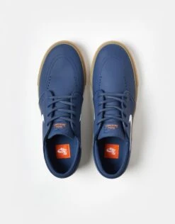 Nike SB Zoom Janoski ISO Skate Shoes - Navy/White-Navy-Gum Lt Brown-Midnight Navy-Safety Orange -Nike 001163709 3