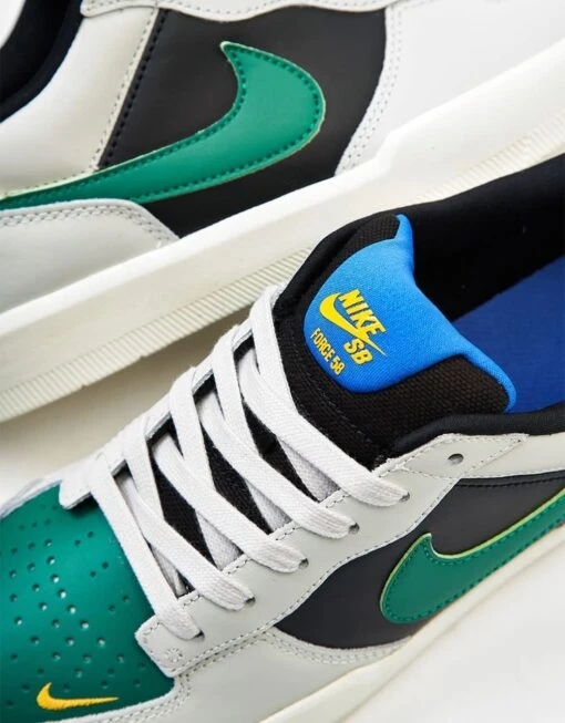 Nike SB Force 58 Premium L Skate Shoes - Lt Bone/Malachite-Black-Sail-Racer Blue-Univ Gold -Nike 001163714 3