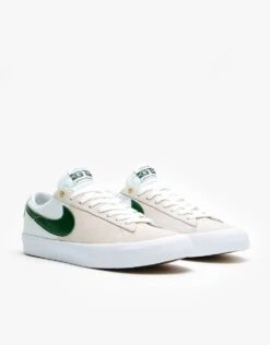 Nike SB Zoom Blazer Low Pro GT Skate Shoes - White/Fir-White-Gum Lt Brown -Nike 001163722 1