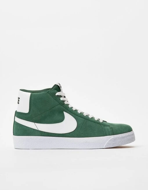 Nike SB Zoom Blazer Mid Skate Shoes - Fir/White-Fir-White-Gum Lt Brown -Nike 001163723