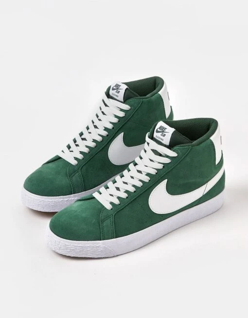 Nike SB Zoom Blazer Mid Skate Shoes - Fir/White-Fir-White-Gum Lt Brown -Nike 001163723 1