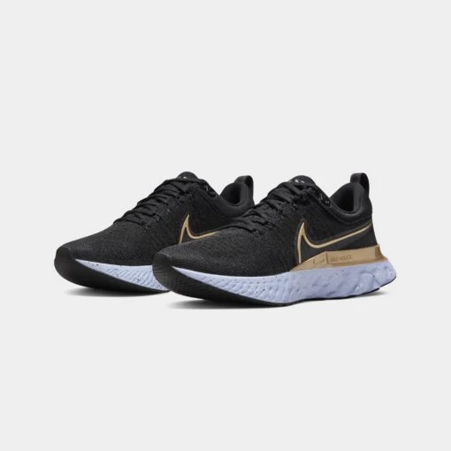 Nike React Infinity Run Flyknit 2 Running Shoes In Black And Gold -Nike CT2423 009 E 1