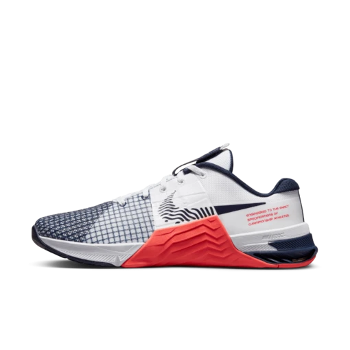 Nike Metcon 8 Training Shoes In White And Red -Nike DO9328 101 PHSLH000 2000